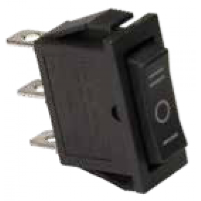 Interruptor rectangular tres posiciones tecla negra 16 Amp 250V